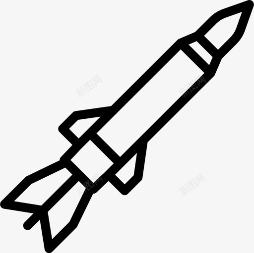 火箭武器8直线型图标svg_新图网 https://ixintu.com 武器 火箭 直线 线型