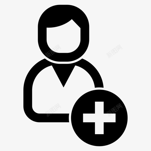 添加网络人员图标svg_新图网 https://ixintu.com 个人 人员 添加 用户 社交 网络