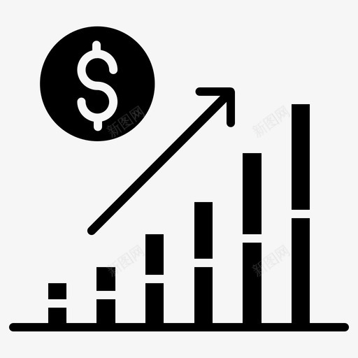 条形图美元经济图标svg_新图网 https://ixintu.com 投资 条形图 经济 美元