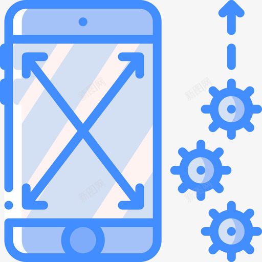 智能手机搜索引擎优化和网页优化17蓝色图标svg_新图网 https://ixintu.com 优化 手机 搜索引擎 智能 网页 蓝色