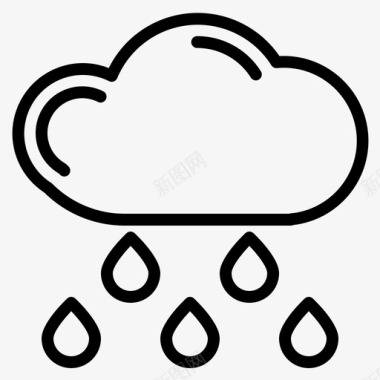 雨气候云图标图标