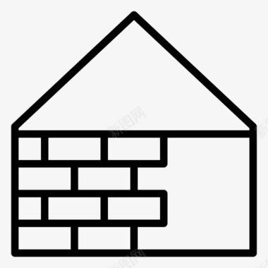 住宅建筑砖墙建筑图标图标