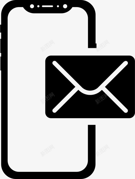 移动邮件警报通知图标svg_新图网 https://ixintu.com 移动邮件 警报 通知