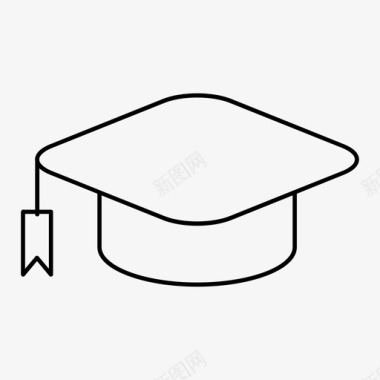 毕业帽砂浆帽长袍帽图标图标