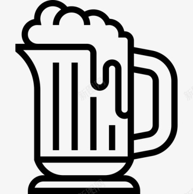 啤酒饮料16线性图标图标