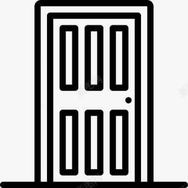 单门建筑门直线型图标图标