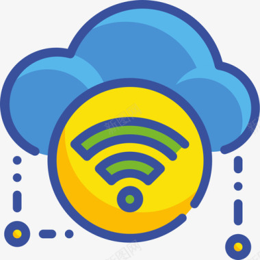 Wifi云技术15线性颜色图标图标