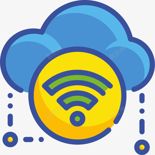 Wifi云技术15线性颜色图标svg_新图网 https://ixintu.com Wifi 云技术15 线性颜色