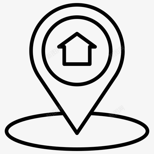 地点家地图图标svg_新图网 https://ixintu.com 地图 地点 房地产 财产