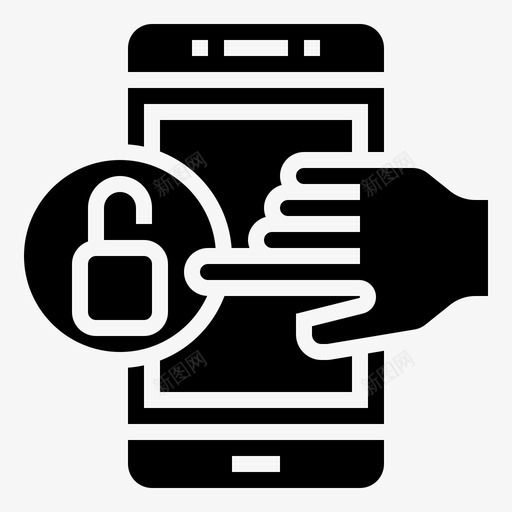 解锁保护安全图标svg_新图网 https://ixintu.com SmartPoneApplicationsGlyph 保护 安保 安全 手机 智能 解锁