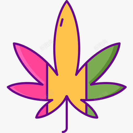 牙买加大麻4线性颜色图标svg_新图网 https://ixintu.com 大麻 牙买加 线性 颜色