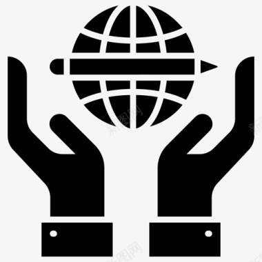 全球保护全球安全全球教育图标图标