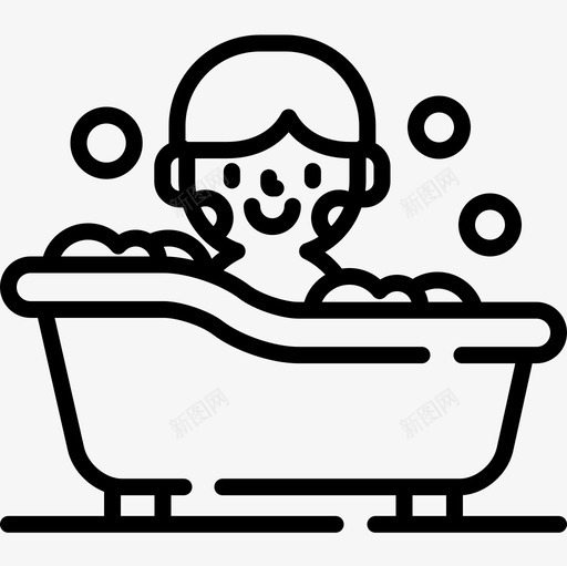 洗澡婴儿100直系图标svg_新图网 https://ixintu.com 婴儿100 洗澡 直系