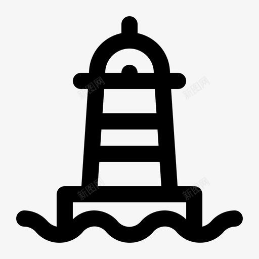 灯塔建筑海洋图标svg_新图网 https://ixintu.com 城市轮廓图标集 塔 建筑 海洋 灯塔