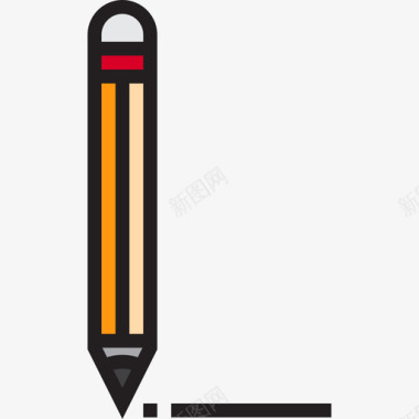 铅笔办公用品4线颜色图标图标