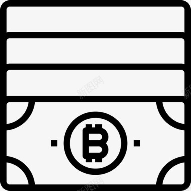 比特币加密货币和比特币线性图标图标