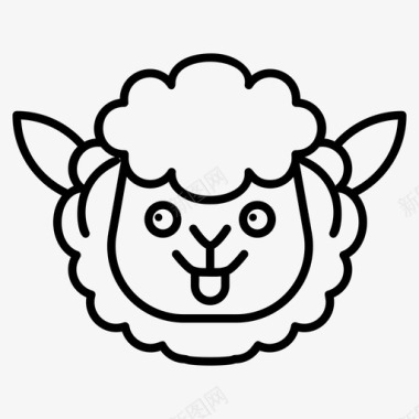 绵羊脸表情符号表情符号情感图标图标
