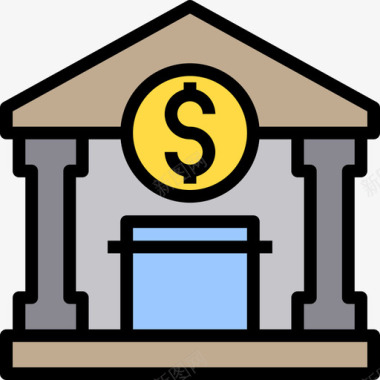 银行货币86线颜色图标图标