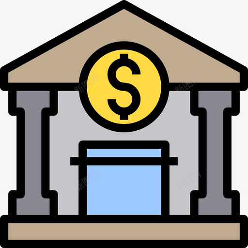 银行货币86线颜色图标svg_新图网 https://ixintu.com 线颜色 货币86 银行