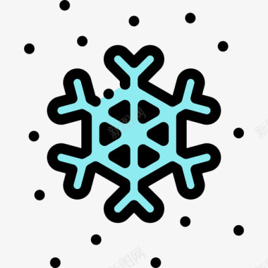 雪花自然69线形颜色图标图标