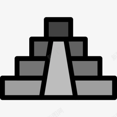金字塔18个位置线性颜色图标图标