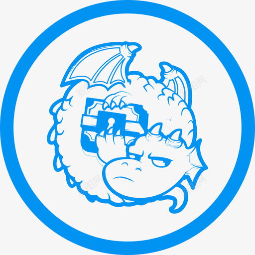 龙链logo（蓝）svg_新图网 https://ixintu.com 龙链logo（蓝）