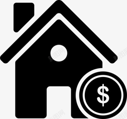 租金收入房子钱图标图标