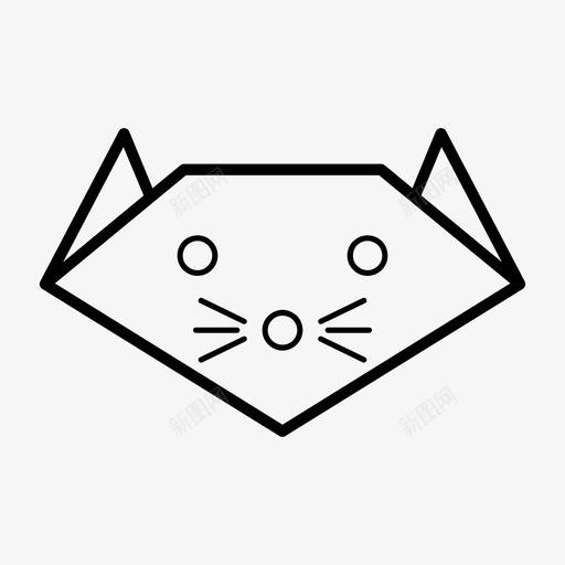 折纸猫动物折纸动物图标svg_新图网 https://ixintu.com 动物 折纸