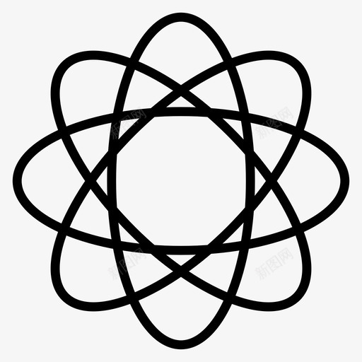 分子原子能量图标svg_新图网 https://ixintu.com 中子 分子 医学 原子 能量 质子