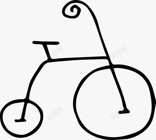 手绘自行车老式自行车旧校车图标svg_新图网 https://ixintu.com 婴儿用品 手绘 收藏 校车 老式 自行车
