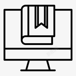 计算机教学显示器计算机电子学习图标高清图片