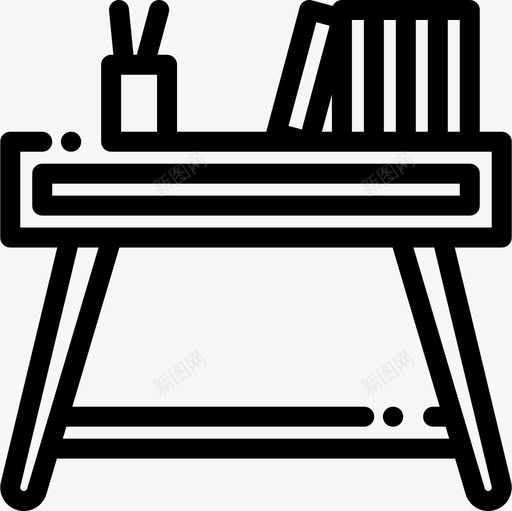 书桌家装20直线型图标svg_新图网 https://ixintu.com 书桌 家装 直线 线型