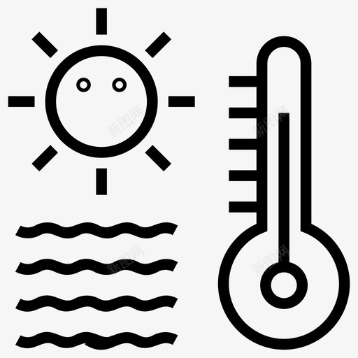 炎热天气高温夏季季节图标svg_新图网 https://ixintu.com 图标 夏季 天气 季节 温度 炎热 烈日炎炎 白天 线图 高温