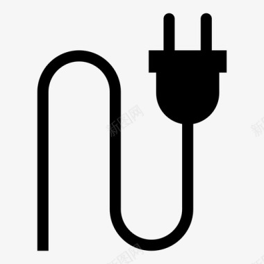电插头能量插头连接器图标图标