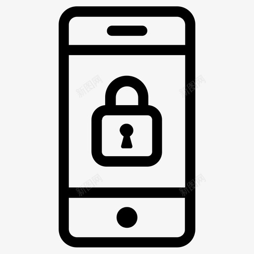 锁手机屏幕图标svg_新图网 https://ixintu.com 安全 屏幕 手机 智能手机 锁