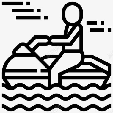 摩托艇救生艇救援图标图标