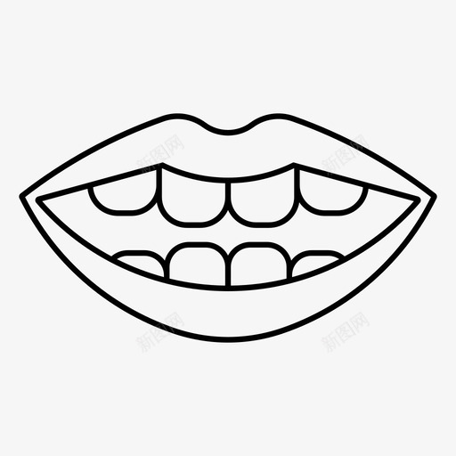 嘴嘴唇微笑图标svg_新图网 https://ixintu.com 人体 嘴唇 器官 微笑 牙齿