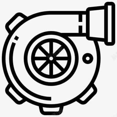 涡轮汽车充电器图标图标