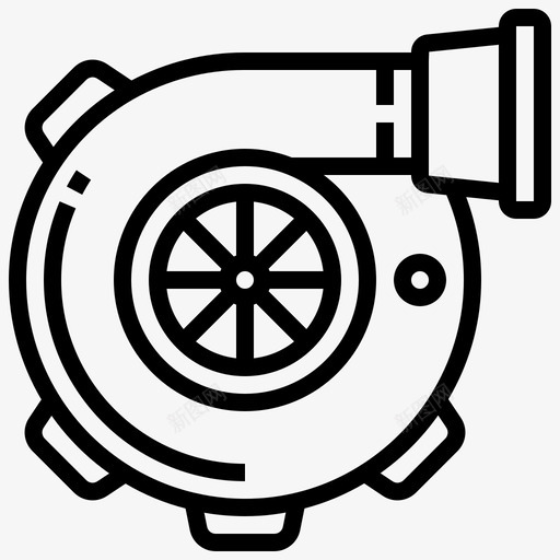 涡轮汽车充电器图标svg_新图网 https://ixintu.com 充电器 发动机 汽车 汽车维修 涡轮 电机