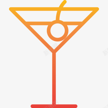 鸡尾酒酒精饮料5梯度图标图标