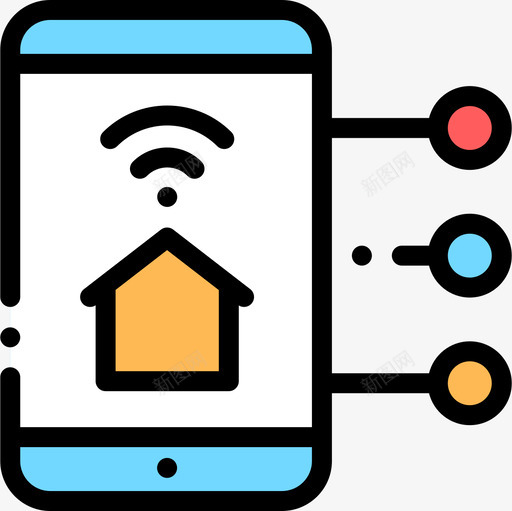智能手机domotics13线性颜色图标svg_新图网 https://ixintu.com domotics 手机 智能 线性 颜色