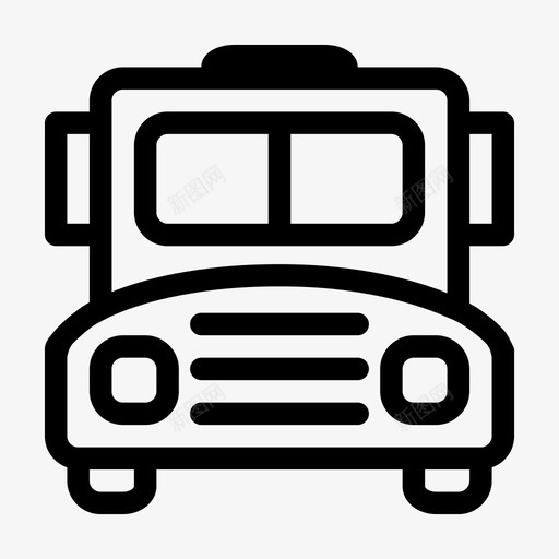 公共汽车学校校车图标svg_新图网 https://ixintu.com 交通工具 公共汽车 学校 教育 校车 车辆