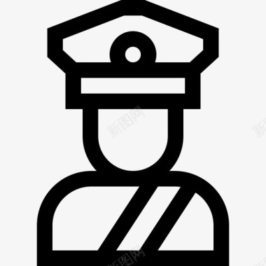 警察保护和安全13直系图标图标