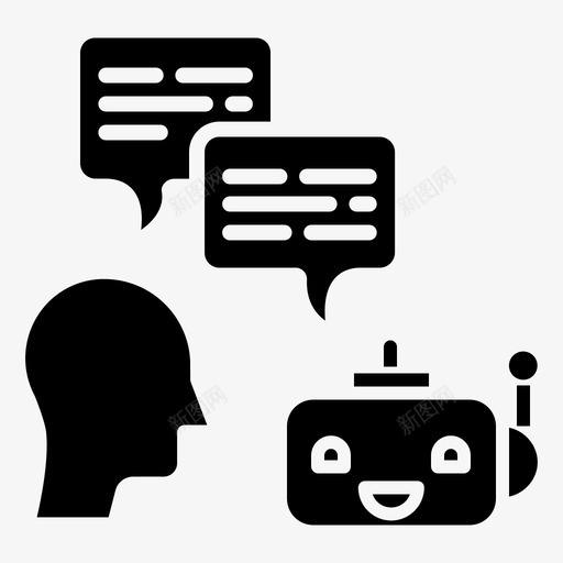 聊天机器人人工智能图标svg_新图网 https://ixintu.com 人工智能 机器人 聊天