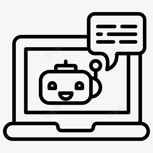 机器人人工智能图标svg_新图网 https://ixintu.com 人工 人工智能 智能 机器人 笔记本电脑
