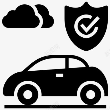 汽车保护汽车保险安全车图标图标