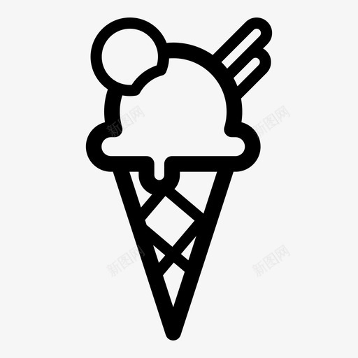 冰淇淋蛋卷甜点图标svg_新图网 https://ixintu.com 冰淇淋 夏季 夏季户外活动 甜点 蛋卷 融化