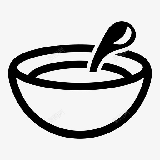 汤碗晚餐图标svg_新图网 https://ixintu.com 勺子 晚餐 汤 碗 食物 饭菜