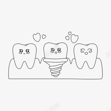 牙齿牙齿护理牙齿植入图标图标