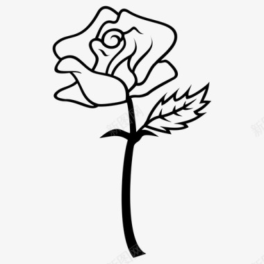 玫瑰花朵芬芳图标图标